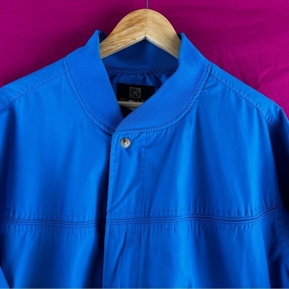 Vintage 80s/90s Men's‎ XL Blue Bomber Jacket Classic Grandpa Streetwear Haband - Picture 13 of 16